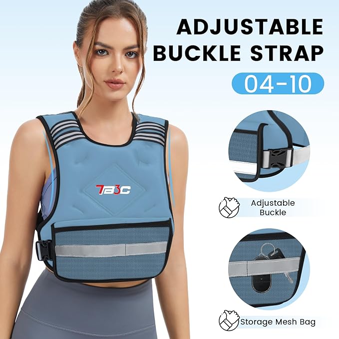 Adjustable Weighted Vest for Women - 04-10lb/11-20lb/20-32lb Vest with 6 Ironsand Weights for Strength Training,Body Weight Vest Exercise Set for Running, Walking and Home Workouts