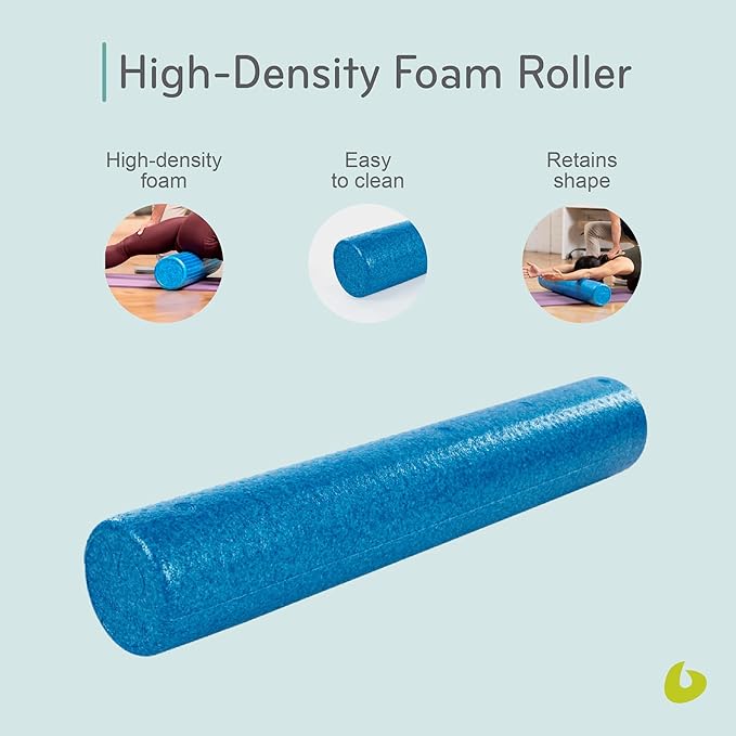 Balanced Body High-Density Foam Roller, Physical Therapy & Muscle Recovery Aid, Pilates Exercise Roller for Pain Relief