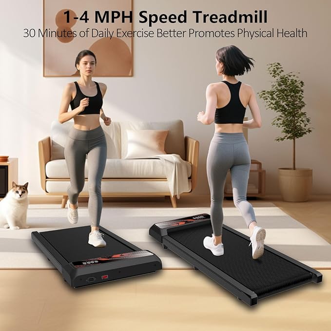Under Desk Treadmill, Walking Treadmill Pad, 2.5 HP 265 Lbs Low Noise Walking Pad Incline LED Display with Remote Control Walking Jogging Running Machine, Treadmills for Home and Office