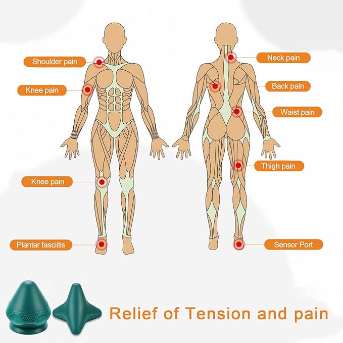 Trigger Point Massage Ball Deep Tissue, Manual Massage Balls Kit with Suction Cup to Relieve Muscle Pain and Tension in The Back, Neck, arms, Shoulders and Legs (Green)