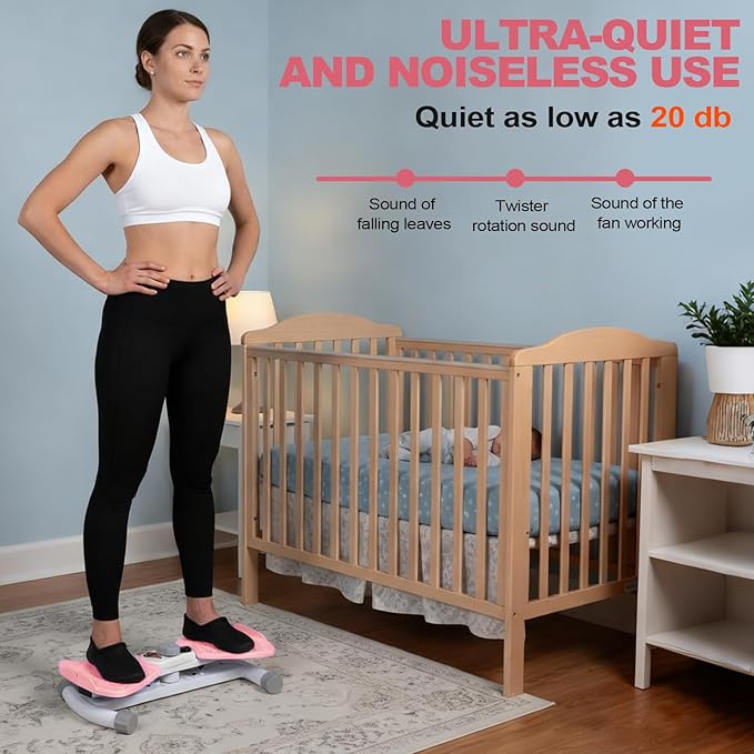 Reinforced Structure Waist Twister Machine Exercise, Ab Twist Board 440 lbs Weight Capacity for Slim Waist and Core, with Smart LED Digital Display Track Time, Reps, Calories for Women