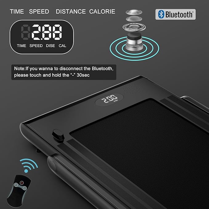 Goplus 2 in 1 Folding Treadmill, 2.25HP Superfit Under Desk Electric Treadmill, Installation-Free with Remote Control, APP Control and LED Display, Walking Jogging for Home Office