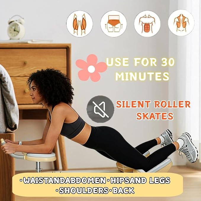 Crawling Training Machine Spine Twist & Stretch Trainer Effective Waist & Spine Workout, 3 Adjustable Height LED Counter 230kg Capacity,Detachable,for Full-Body Workout