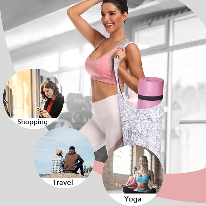 IwIeIaIrI Yoga Mat Bag for Women with Large Size Pocket and Zipper Pocket,Yoga Gifts Accessories with Adjustable Shoulder Strap- Fits Most Workout Stuff