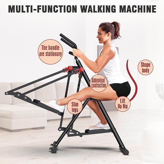 Air Walk Elliptical Glider Machine,Ellipse Home Cross-Training Arm/Leg Cardio Workout Machine for Senior & Adult,Side Sway Action 360 Motion Full-Body Exerciser for Home Gym