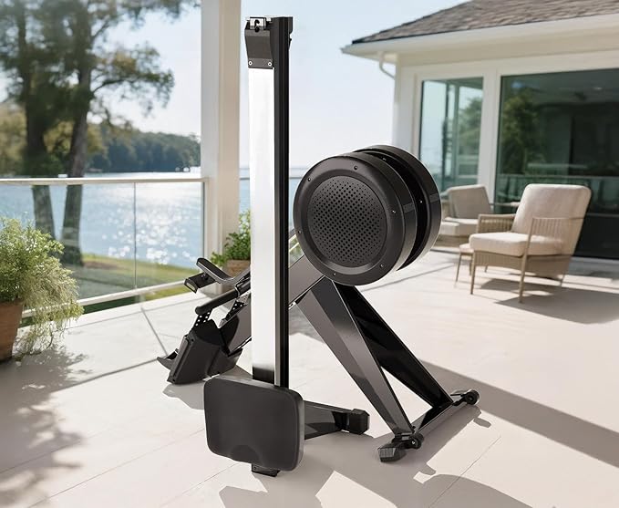YOSUDA R2 Rowing Machine for Home, Professional Adjustable Air Resistance Rower Machines with Self-Powered Monitor, 53.7'' Row Rail, Ergonomic Comfort Seat, Easy Storage