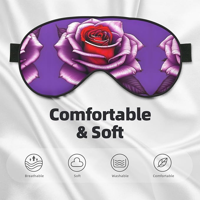 Fuchsia Rose Head-Mounted Double-Sided Light-Blocking Sleeping Eye mask to Protect Eyes and Relieve Eye Fatigue
