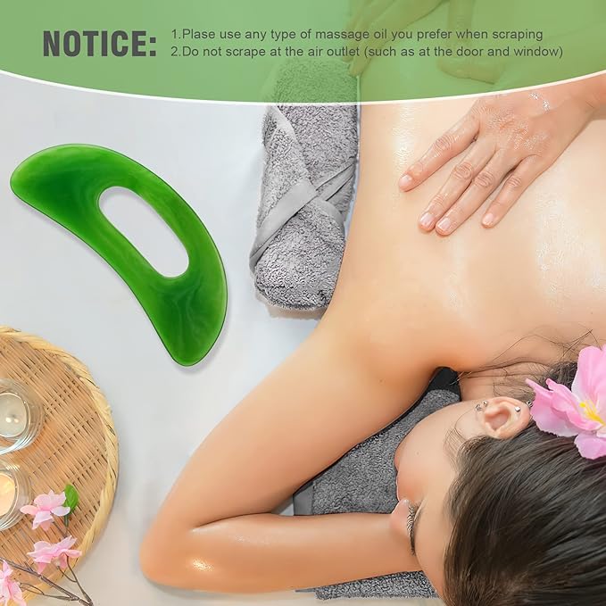 2 PCS Large Gua Sha Massage Tool, Resin Guasha Scraping Tool Multi-Functional Handheld Lymphatic Drainage Drain Scraper, Sore Muscles Massager for Tension Knots Relaxation, Myo-fascial Release