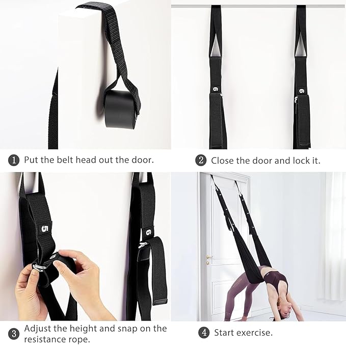 Leg Stretcher Strap - Yoga Stretching Strap,Yoga Door Swing,Backbend Training Rope with Door Anchor, Flexibility Trainer Stretching Equipment Assist Stretch Strap for Fitness Gymnastics Dance Aerial Ballet (purple)