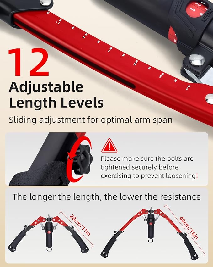Abahub Twister Arm Exerciser, Enhanced Hydraulic Power Chest Expander with AB Rollers, 22-440LBS Adjustable Resistance Home Gym Equipment, Shoulder Muscle Trainer for Arm, Chest & Core Workout