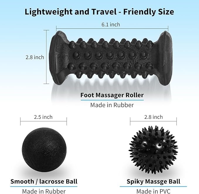 Plantar Fasciitis Relief,Foot Roller Massager,Massage Lacrosse Ball,Spiky Ball Therapy Set for Relieve Plantar Fasciitis,Foot Arch and Heel Pain,Neuropathy Pain Relief Feet,Deep Tissue Muscle Massage