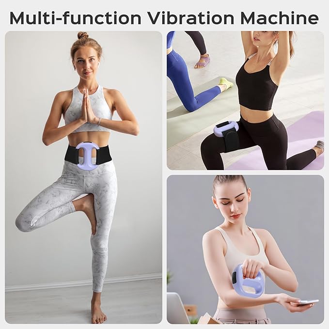Vibration Plate with Extended Battery, Portable Cordless Massager for Weight Loss & Lymphatic Drainage, Full Body Fascia Ring with Belt - Gift for Women