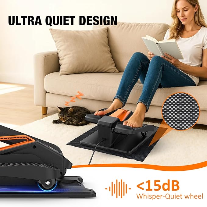 Under Desk Elliptical, Electric Leg Exerciser While Sitting for Seniors Adults, Portable Quiet Elliptical Exercise Machine, Seated Pedal Exerciser with Remote Control, 12 Adjustable Speeds