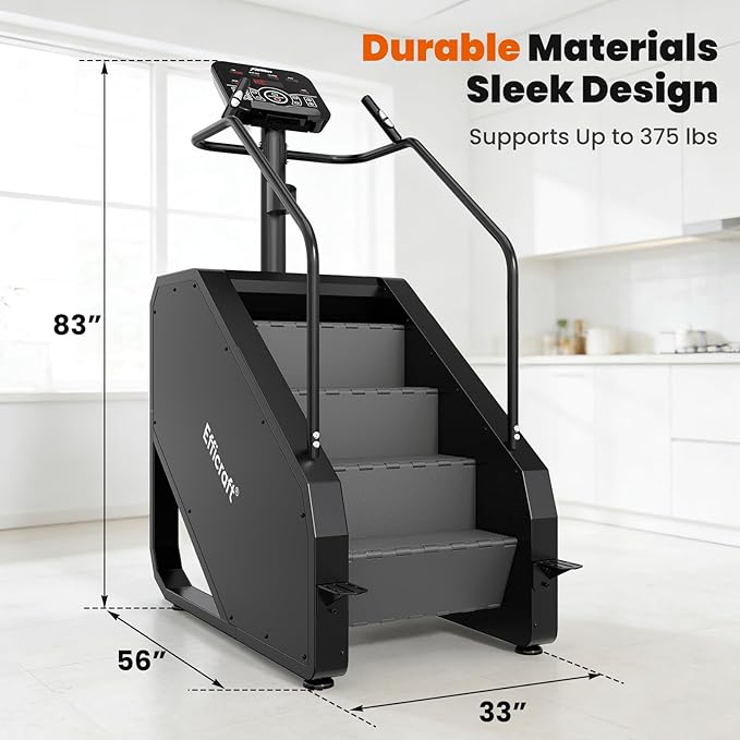 Stairmaster Machine with LED Screen, Commercial Grade Stair Climber, Continuous Climbing Exercise Machine for Cardio, 15 Speed Levels Stair Master, 15-164 Steps/Min