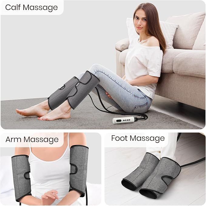 SHINE WELL Calf Massager for Circulation, Leg Compression Massager for Circulation and Pain Relief fsa with 3 Modes 3 Intensities 2 Timing, for Restless Legs Syndrome Relief