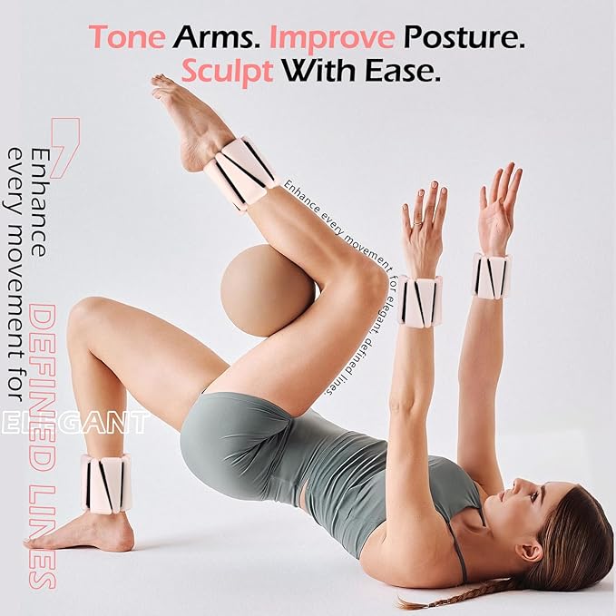 Wrist Ankle Weights for Women & Men, 2lbs/4lbs Adjustable Weighted Bangles to Boost Calorie Burn & Strength, Arm & Leg Weights for Pilates, Yoga, Walking, Barre, Gym & Home Workout