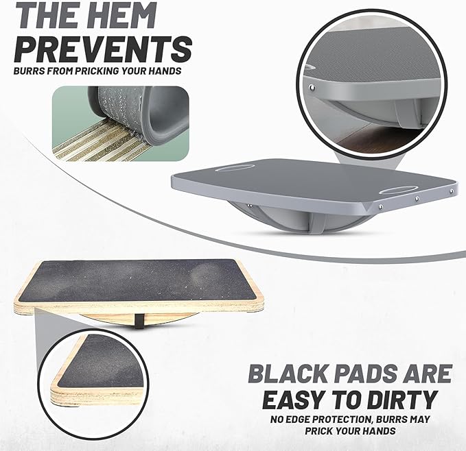 Professional Wooden 360° Rotating Balance Board, Anti-Slip wobble board, 500 lbs Capacity. Perfect for under-desk standing, physical therapy, rehab, core & stability training, and fun for all ages.