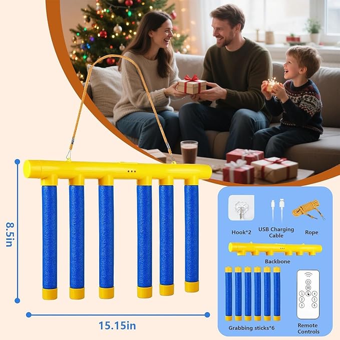 Reflex Challenge Game - Drop Sticks, Hand Eye Coordination, Reaction Training, 3 Adjustable Speeds, Upgrade Remote Control(B)