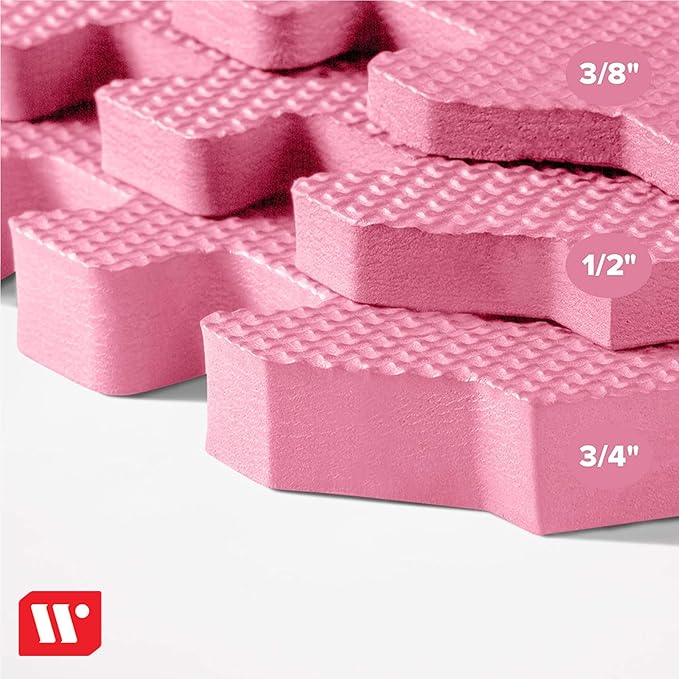 We Sell Mats 3/8" Thick Multipurpose EVA Foam Exercise Floor Mat, Interlocking Tiles, Anti-Fatigue for Home or Gym