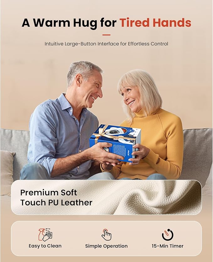 BOB AND BRAD Hand Massager with Heat and Compression, Individual Fingers, FSA-HSA Eligible, Cordless Portable HandSpa Pro Hand Massager for Arthritis and Carpal Tunnel, Pain Relief, 5 Intensities