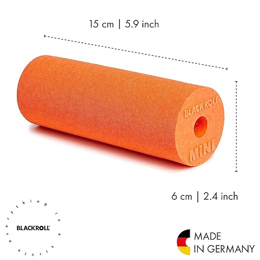 BLACKROLL - Mini Foam Roller, Massage Tool for Feet, Hands, and Arms, Ideal for Travel Size and Targeted Myofascial Release, for Exercise, Massage, and Muscle Recovery, 6" x 2", Orange
