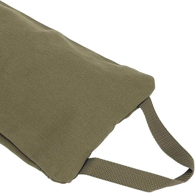 Green Yoga Sand Bag with Handle, Fillable Canvas Yoga Sandbag for Weighted Training, Adjustable Portable Yoga Weights for Pilates and Strength Workouts