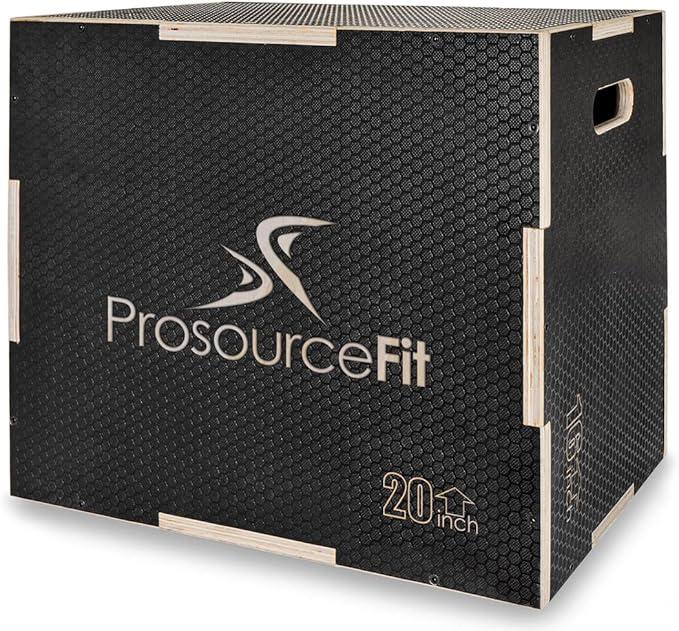 ProsourceFit 3-in-1 Wood Plyometric Jump Box For Cross Conditioning, Agility, Vertical Jump Training & Plyo Workouts