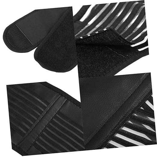 3pcs Portable Adjustable Elastic Magnetic Therapy Back Support Waist Brace Belt Self-heating Lumbar Support for Black for Rehabilitation and