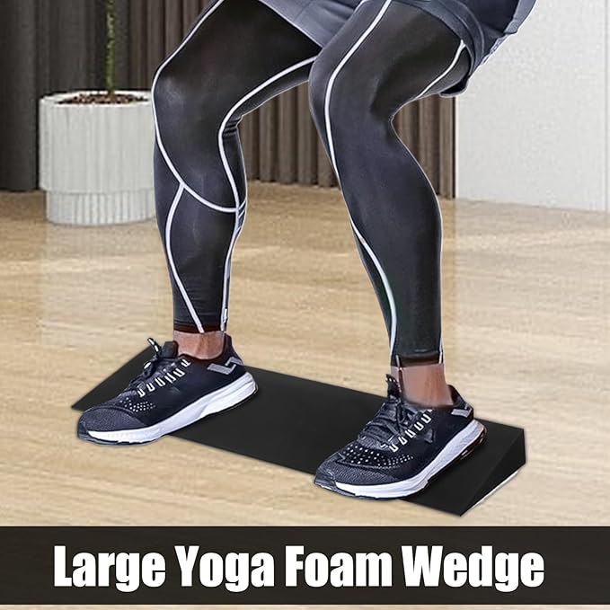 Squat Wedge Block, Lightweight Eva Non-Slip Slanting Yoga Pilates Wedge, Adjustable Squat Footrest Tilt Plate, Portable Lacing Board for Calf Stretches Weightlifting Recovery Training