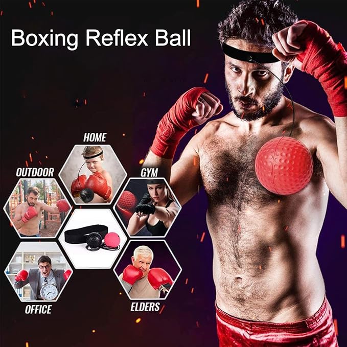 Boxing Reflex Ball Headband Set,Boxing Reflex Balls with Adjustable Headband,for Beginner Proficiency Improvement,Great Boxing Equipment