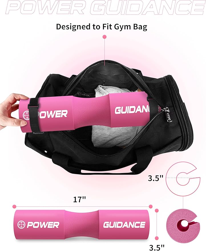 POWER GUIDANCE Barbell Squat Pad - Neck & Shoulder Protective Pad - Great for Squats, Lunges, Hip Thrusts, Weight Lifting & More - Fit Standard and Olympic Bars Perfectly