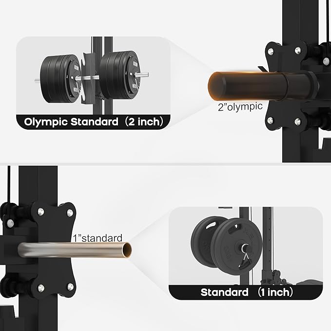 TOUSAINS Cable Machine Home Gym CR63, 330 Lbs Plates Loaded Cable Crossover Machine, 2 in 1 Functional Trainer with Rowing Machine, Space Saving Design for Home Gym
