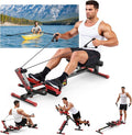 Ab Machine and Rowing Machine, 4 in 1 Rowing Machines for Home with 3 Levels of Workout Resistance, Quiet & Foldable Row Machine with 3 Adjustable Handle Heights & LCD Monitor, Rower Machine for Home