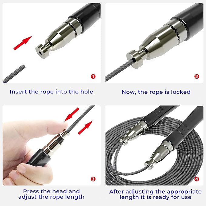 PrimaFIT Jump Rope Pro Speed Skipping Rope Adjustable Adult Jumping Rope Weighted Aluminium Handles for Double Dutch Boxing Workout Crossfit Exercise Fitness Spare Cable Weights Protectors Carry Bag