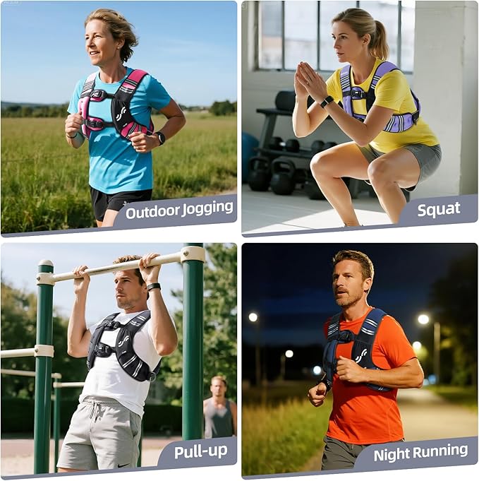 Sportneer Weighted Vest Woman: 8lb/12lb/15lb/20lb/25lb Weight Vest for Walking with Phone Bag, Adjustable Women Weighted Vest for Running Rucking Vest for Jogging Strength Training Weight Loss