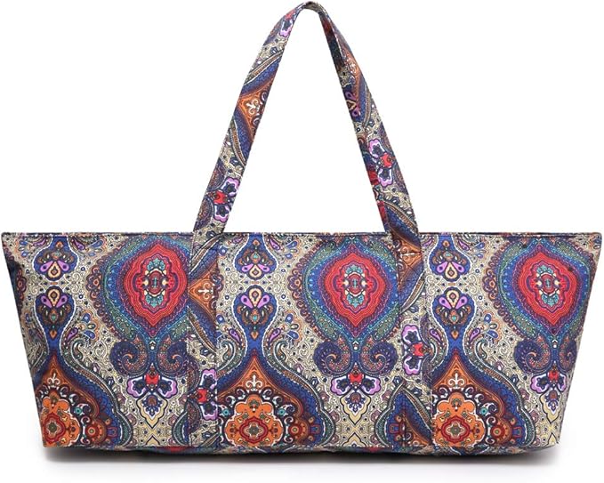 Large Yoga Mat Bag for Women Men, Travel Gym Bag for Pilates Office Beach Workout, Yoga Mat Tote Carrier with Mat Strap for 1/4" 1/2" Thick Exercise Yoga Mat