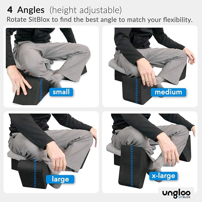 Ungloo Supportive Yoga Block Wedges for Seated Meditation – Elevates Knees, Reduces Hip Pressure, and Improves Cross-Legged Posture