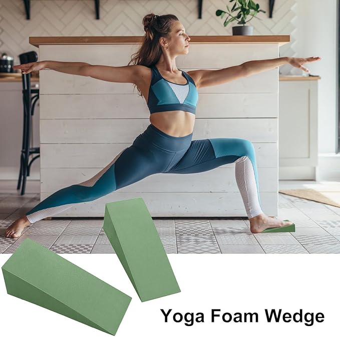 Yoga Wedge Block - Foam Incline Slant Board Squat Wedge Block | Foam Incline Slant Board, Knee Pad Back Support, Squat, Footrest Cushion for Yoga