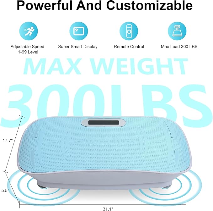 Beaunicorn Vibration Plate, Exercise Equipment Full Body,10-Frequency Weight Los& Vibration Plate for Lymphatic Drainage Machine for Unisex