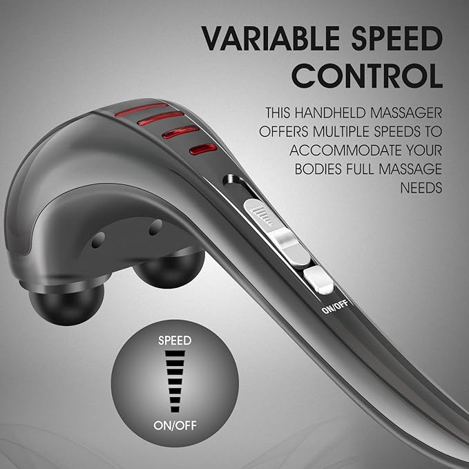 HANGSUN Handheld Neck Back Massager for Pain Relief Deep Tissue, Electric Double Head Percussion Massage MG460 for Shoulder, Leg, Foot, Muscles, Full Body, Corded, 2.3 lb
