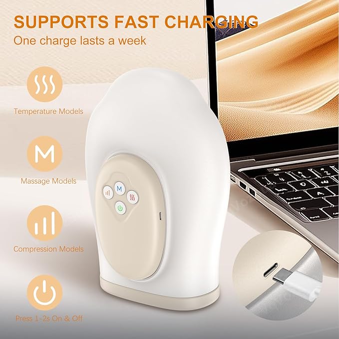 Full Hand Massager with Heat and Compression for Arthritis and Carpal Tunnel, Adjustable Hand Massage、 Temperatures、 Compression Models, Blood Circulation Pain Therapy Relax Relief Glove Gift
