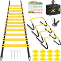 Agility Speed Training Equipment Set, Football Practise Set with 20ft Agility Ladder, 12 Cones, 4 Adjustable Hurdles, Jump Rope, for Basketball, Soccer Training, Football, Kids, Youth, Adults