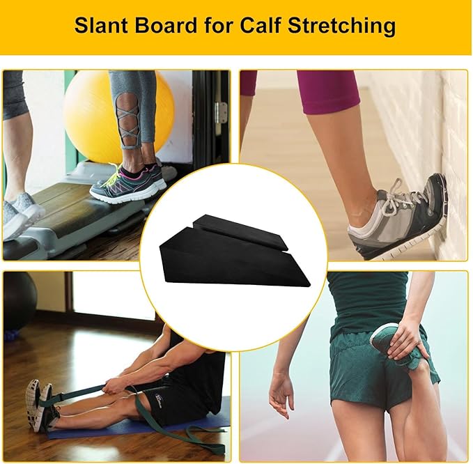 Slant Board for Calf Stretching, Portable Non-Slip Heel Elevated Squat Wedge Lightweight Yoga Foam Wedge Slant Board Trainer for Men and Women Slant Board for Squats for Knees Over Toe