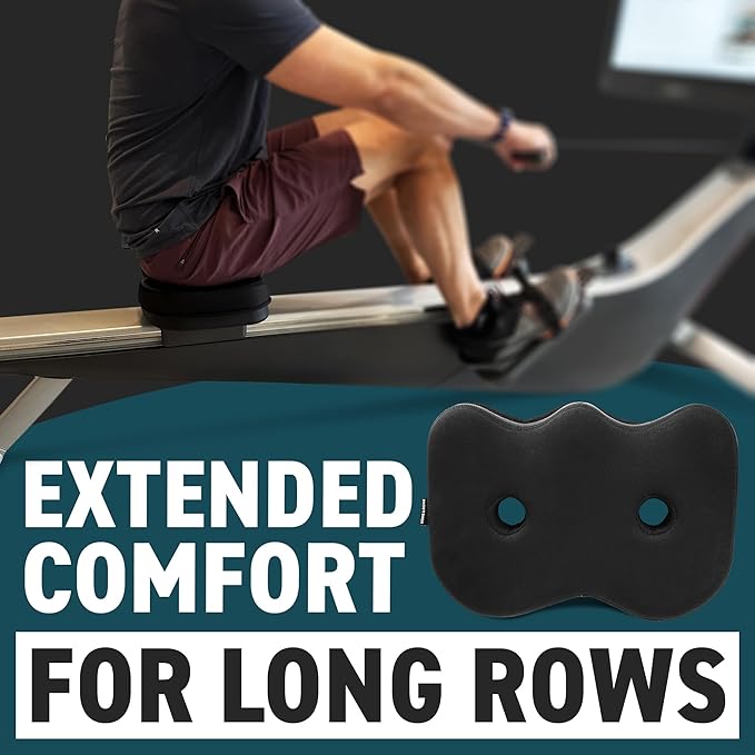 Rowing Machine Seat Cushion Compatible with Concept 2 Rower - Seat Pad for Comfort & Support - Also Fits Hydrow, Peloton & More - Rowing Accessories