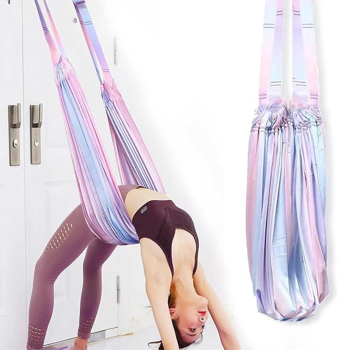 Leg Stretcher Strap - Yoga Stretching Strap,Yoga Door Swing,Backbend Training Rope with Door Anchor, Flexibility Trainer Stretching Equipment Assist Stretch Strap for Fitness Gymnastics Dance Aerial Ballet (purple)
