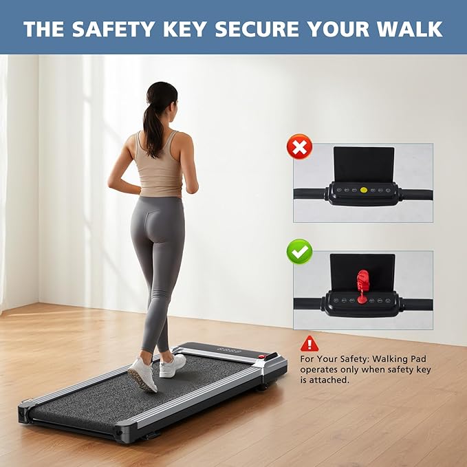 OLIXIS Walking Pad Treadmill for Home, Under Desk Treadmill for Small Space, Portable Design for Home Office Workouts, LED Display with Remote Control, Low Noise