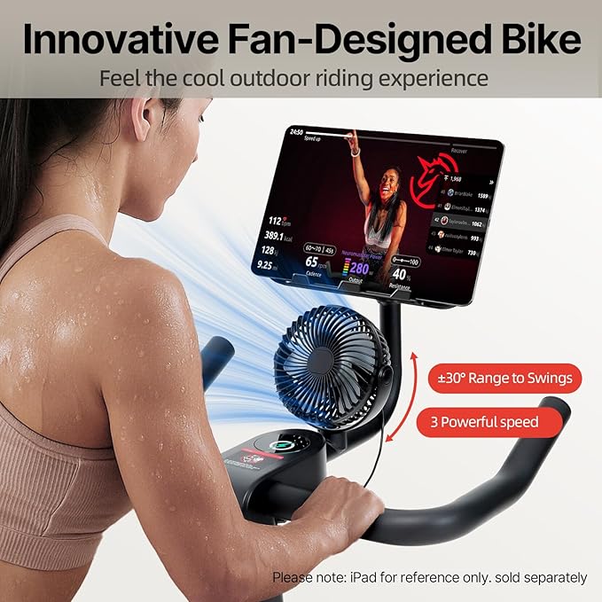YESOUL Self-Powered Exercise Bike with Dynamic LED Lights – Stable Triangle Frame, Dual-Stage Drive, 300 lbs Capacity, Silent Magnetic Resistance, Compact Indoor Stationary Bike for Home