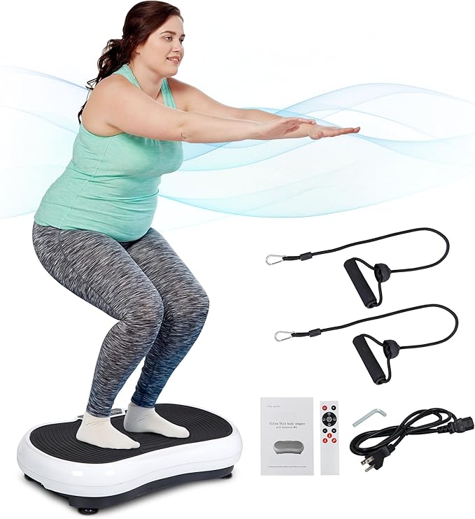 Full Body Vibration Platform Massage Machine Workout Trainer with Bluetooth Music Connection