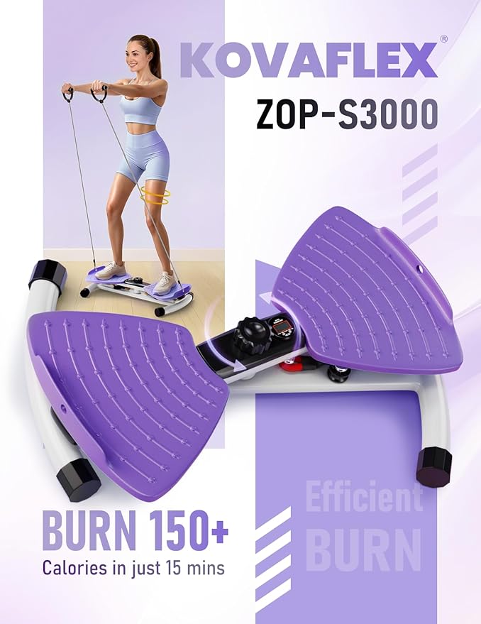 Waist Twister Machine with Smart Digital Counter and Resistance Bands 300 Lbs Capacity, Noiseless Ab Twister Board for Home Exercise, Fitness Equipment Ideal for Women to Burn Belly Fat and Tone Body
