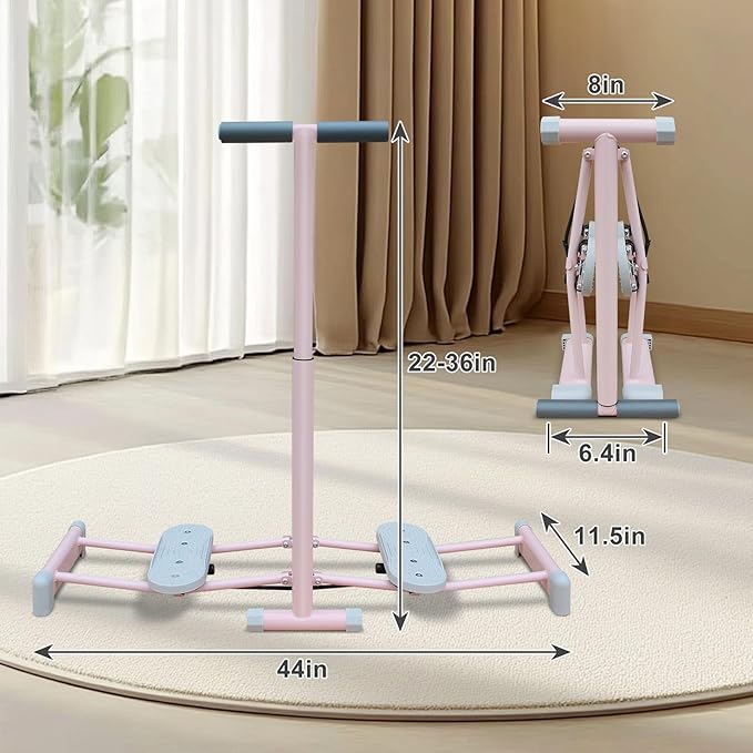 Ski Machine, Simulated Ski Trainer, Adjustable Height Ski Machine Exercise Equipment for Leg Pelvic Floor Muscle Workout, Fun Cardio Fitness Equipment for Home Full Body Workout